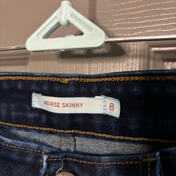 Levi’s Mid Rise Blue Skinny Jeans Stretch Dark Wash 8 - Picture 4 of 9
